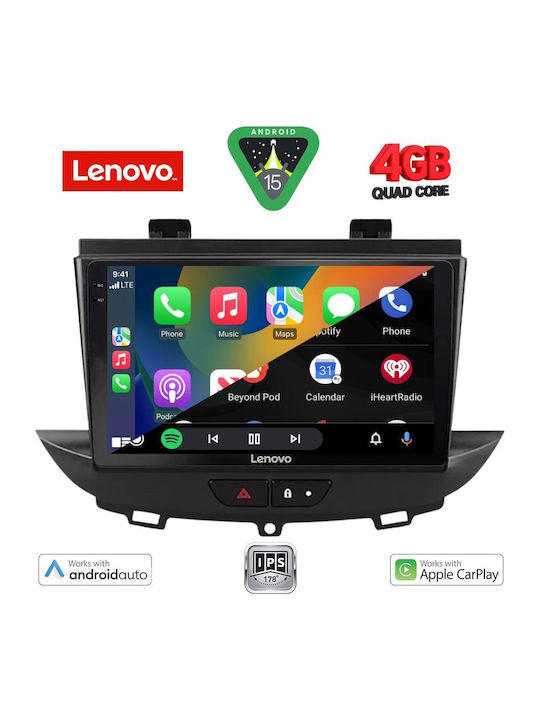 Lenovo Auto-Audiosystem für Opel Crossland / Grandland 2017 (Bluetooth/USB/AUX/WiFi/GPS/Apple-Carplay/Android-Auto) mit Touchscreen 9"