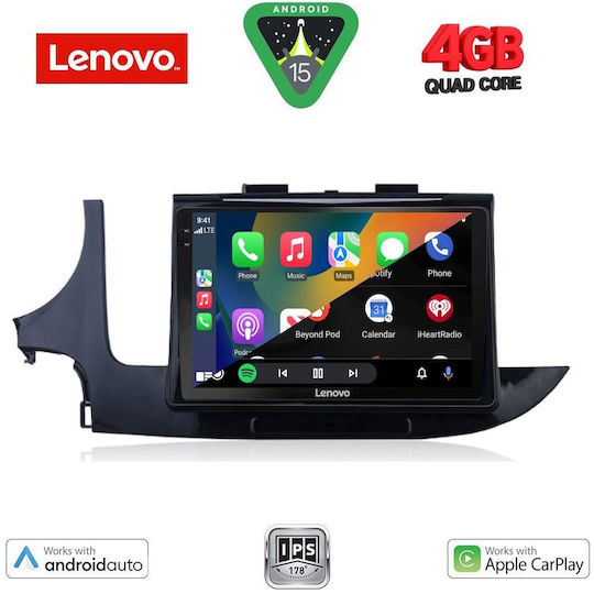 Lenovo Car Audio System for Opel Mokka 2016-2021 (Bluetooth/USB/AUX/WiFi/GPS/Apple-Carplay/Android-Auto) with Touch Screen 9"