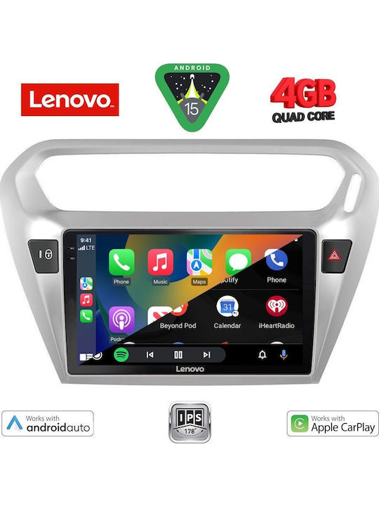 Lenovo Car Audio System for Peugeot 301 Citroen C-Elysee 2013 (Bluetooth/USB/AUX/WiFi/GPS/Apple-Carplay/Android-Auto) with Touch Screen 9"