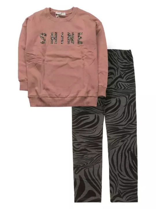 Kids Sweatpants Set Dusty Pink, Black, Grey