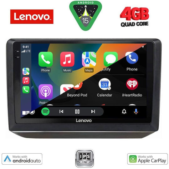 Lenovo Ηχοσύστημα Αυτοκινήτου για Skoda Fabia 2008-2014 (Bluetooth/USB/AUX/WiFi/GPS/Apple-Carplay/Android-Auto) με Οθόνη Αφής 10"