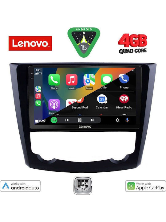 Lenovo Car Audio System for Renault Kadjar 2015 (Bluetooth/USB/AUX/WiFi/GPS/Apple-Carplay/Android-Auto) with Touch Screen 9"