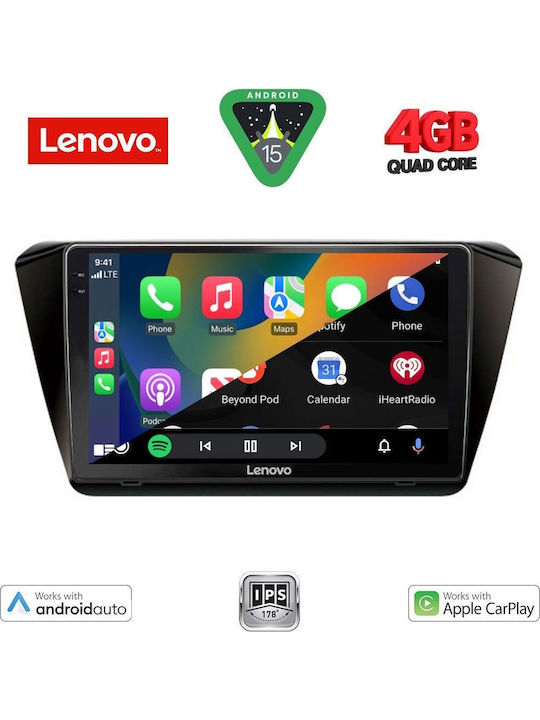Lenovo Car Audio System for Skoda Superb 2015 (Bluetooth/USB/AUX/WiFi/GPS/Apple-Carplay/Android-Auto) with Touch Screen 10"