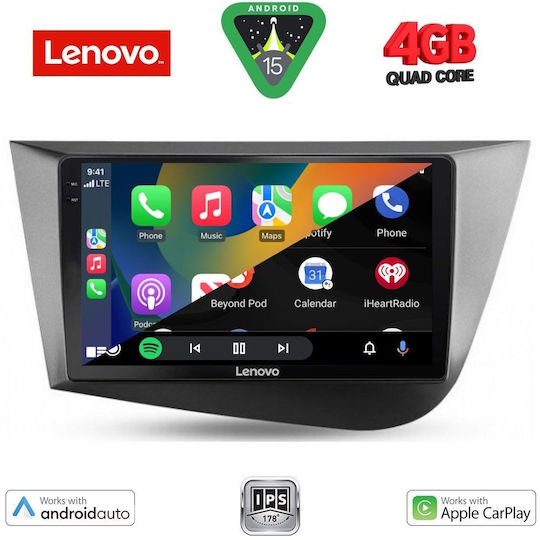 Lenovo Auto-Audiosystem für Seat Leon 2005-2012 (Bluetooth/USB/AUX/WiFi/GPS/Apple-Carplay/Android-Auto) mit Touchscreen 9"