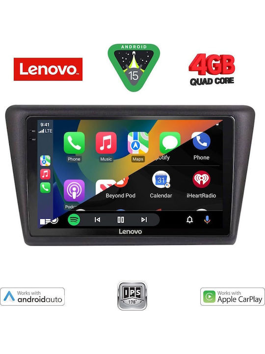 Lenovo Car Audio System for Skoda Rapid 2014 (Bluetooth/USB/AUX/WiFi/GPS/Apple-Carplay/Android-Auto) with Touch Screen 9"