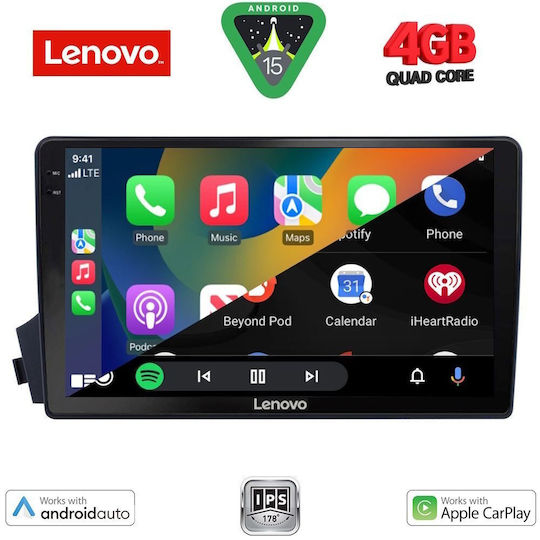 Lenovo Ηχοσύστημα Αυτοκινήτου για Ssangyong Actyon / Kyron 2006-2015 (Bluetooth/USB/AUX/WiFi/GPS/Apple-Carplay/Android-Auto) με Οθόνη Αφής 9"