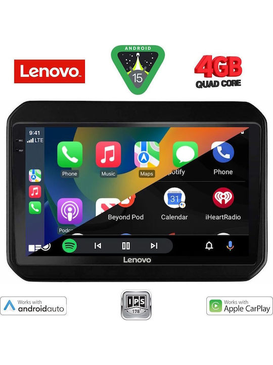 Lenovo Car Audio System for Suzuki Ignis 2016 (Bluetooth/USB/AUX/WiFi/GPS/Apple-Carplay/Android-Auto) with Touch Screen 9"