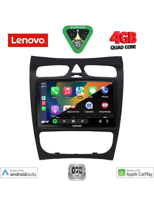 Lenovo Car Audio System for Mercedes-Benz CLK Class 2000-2004 (Bluetooth/USB/AUX/WiFi/GPS/Apple-Carplay/Android-Auto) with Touch Screen 9"
