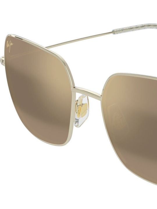 Maui Jim Women's Sunglasses with Beige Plastic Frame and Brown Lens 590-002