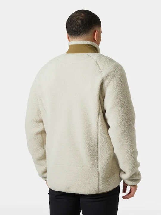 Panorama Pile Block Men's Fleece Cardigan Pelican