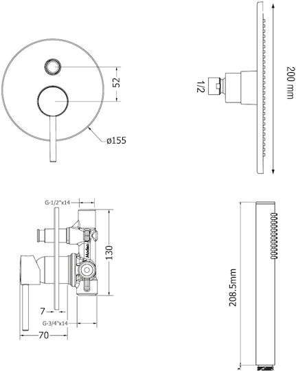 Viospiral για Ντουζιέρα 2 Εξόδων 5201372096157