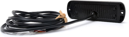 Lumină Stroboscopică LED Portocalie 1469 W218 Montare Grilă 2 Faze de Flash 12v-24v 21w