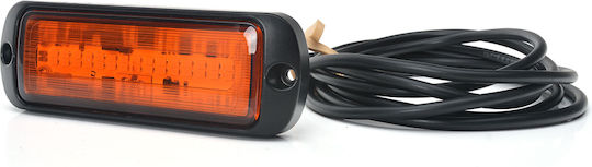 Lumină Stroboscopică LED Portocalie 1469 W218 Montare Grilă 2 Faze de Flash 12v-24v 21w