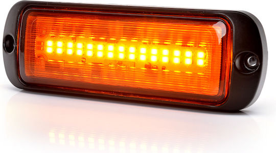 Lumină Stroboscopică LED Portocalie 1469 W218 Montare Grilă 2 Faze de Flash 12v-24v 21w