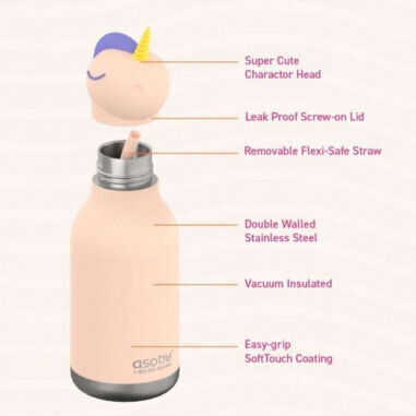 Asobu Kids Water Bottle Thermos Stainless Steel Doggie 460ml