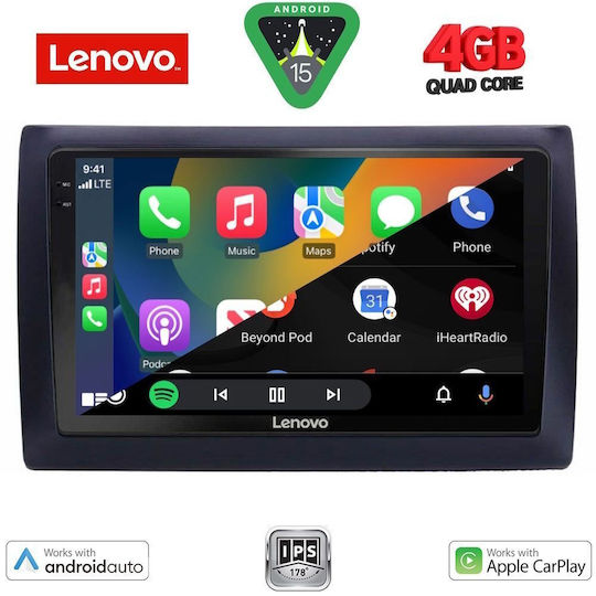 Lenovo Car Audio System for Fiat Stilo 2001-2007 (Bluetooth/USB/AUX/WiFi/GPS/Apple-Carplay/Android-Auto) with Touch Screen 9"