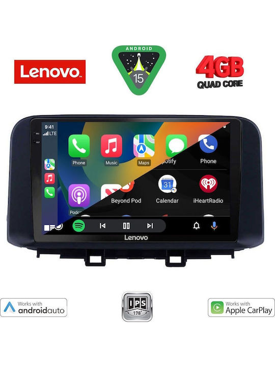 Lenovo Car Audio System for Hyundai Kona 2017 (Bluetooth/USB/AUX/WiFi/GPS/Apple-Carplay/Android-Auto) with Touch Screen 10"