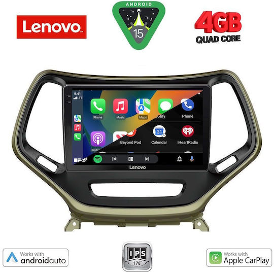 Lenovo Car Audio System for Jeep Cherokee 2014 (Bluetooth/USB/AUX/WiFi/GPS/Apple-Carplay/Android-Auto) with Touch Screen 10"