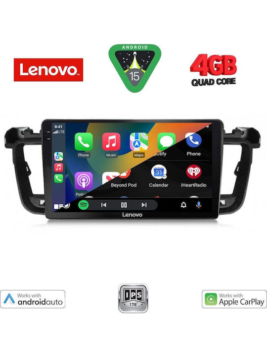 Lenovo Car Audio System for Peugeot 508 2010-2016 (Bluetooth/USB/AUX/WiFi/GPS/Apple-Carplay/Android-Auto) with Touch Screen 9"