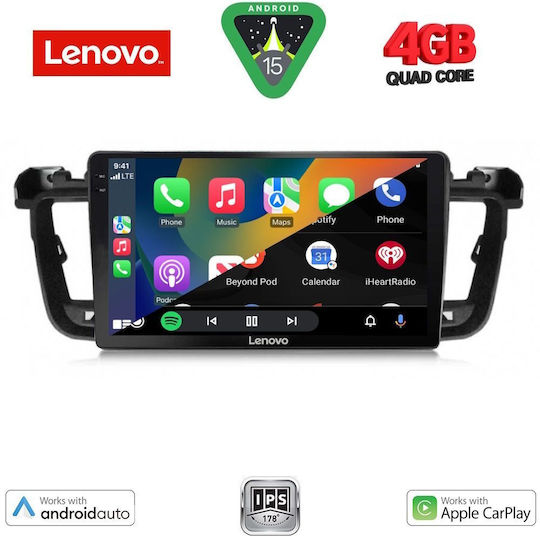 Lenovo Ηχοσύστημα Αυτοκινήτου για Peugeot 508 2010-2016 (Bluetooth/USB/AUX/WiFi/GPS/Apple-Carplay/Android-Auto) με Οθόνη Αφής 9"
