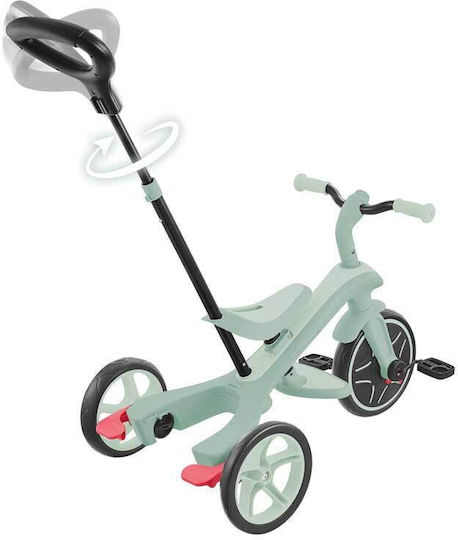 Globber Explorer Trike Ecologic Превозно Средство с Ръкохватка за Родител 4 в 1 за 18 Месеца Фисташков