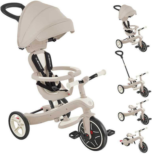 Globber Explorer Trike Ecologic Превозно Средство с Ръкохватка за Родител 4 в 1 за 18 Месеца Кокос