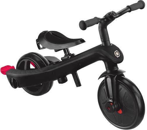 Globber Explorer Trike Превозно Средство с Ръкохватка за Родител 4 в 1 за 10 Месеца Черно