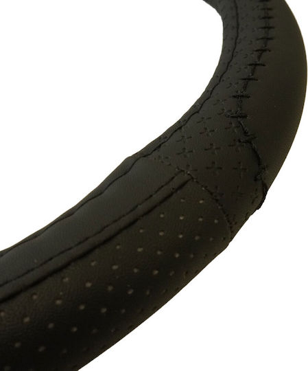 Eco Leather Steering Wheel Cover Black 37-39 Cm Umbrella