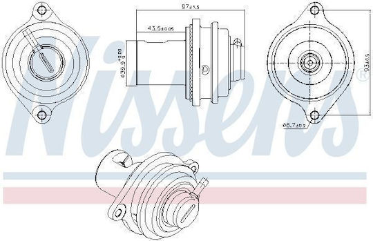 Вентил EGR Nissens Mercedes A W169 B Sports Tourer W245 Smart Fortwo 0.8d/2.0d 09.04 Без Радиатор EGR