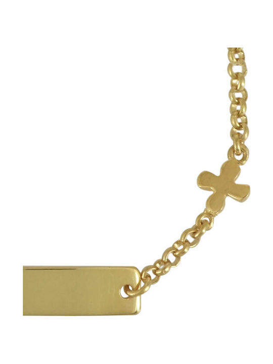 Kiriakos Gofas Kids Bracelet ID from Gold-plated Silver with Stones