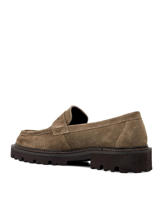 Leder Herren Mokassins in Braun Farbe