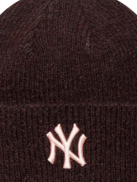 Cuff Cuff Beanie Γυναικείος Σκούφος Πλεκτός σε Μπορντό χρώμα