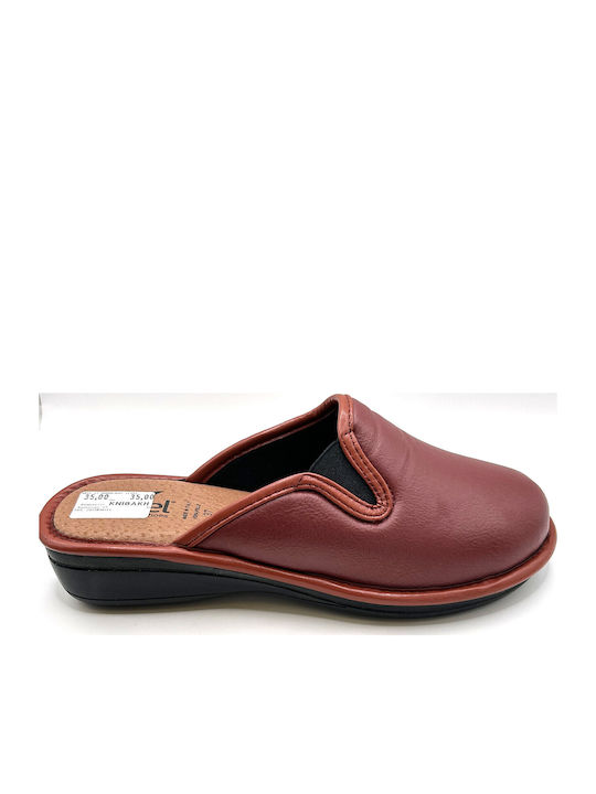 Anatomical Leather Women's Slippers Burgundy