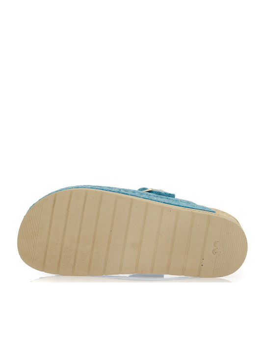 Anatomical Woolen Women's Slippers Light Blue