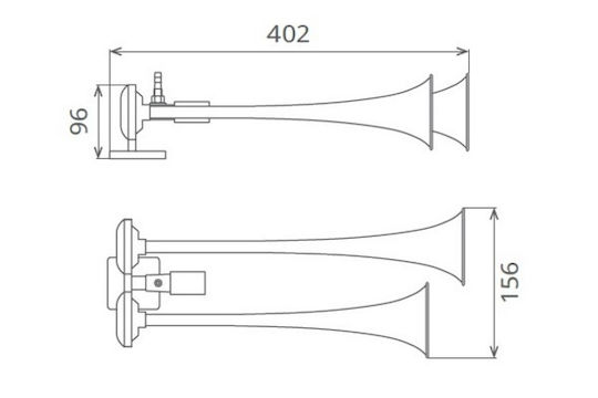 Chrome Truck Horn Two Tones 24v 1a