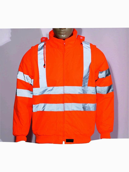 Fageo Work Jacket Reflective with Hood Orange