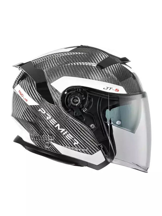 Premier JT5 Carbon Grey Мотоциклетна каска Джет ECE 22.06 с Sunvisor