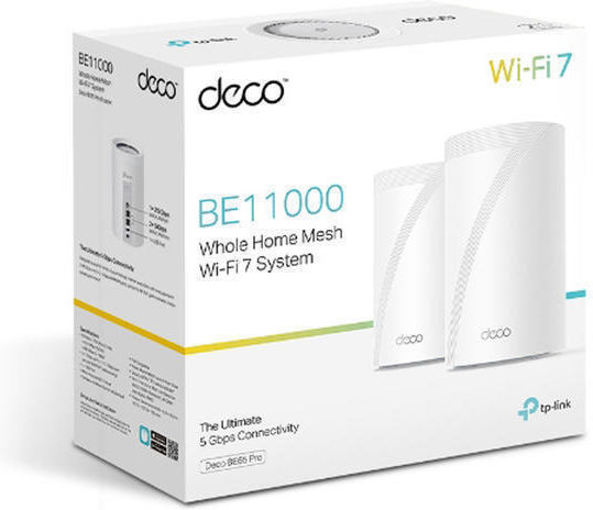 TP-LINK Deco BE65 Pro Rețea WiFi Mesh Punct de acces Wi-Fi 7 Tri Band (2.4 & 5 & 6GHz) - Tri Band (2.4 & 5 & 6GHz) în Kit dublu
