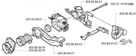 Flanșă Carburetor Pentru Motocoase Husqvarna 340 345 350 351 353 Original