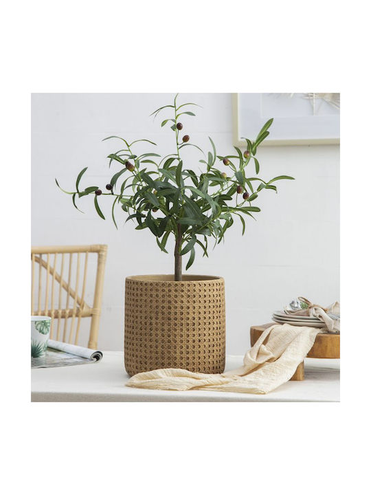 Artekko Olive Artificial Olive Plant Pot 40x30x66 Cm