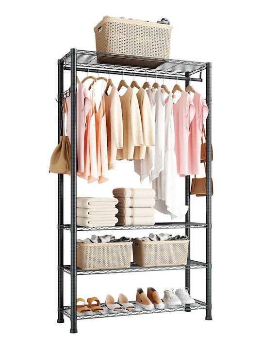 Vevor Floor Garment Rack made of Metal Gray 76.2x35.6x194cm