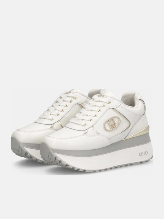 Liu Jo Maxi Wonder Flatforms Sneakers Λευκά