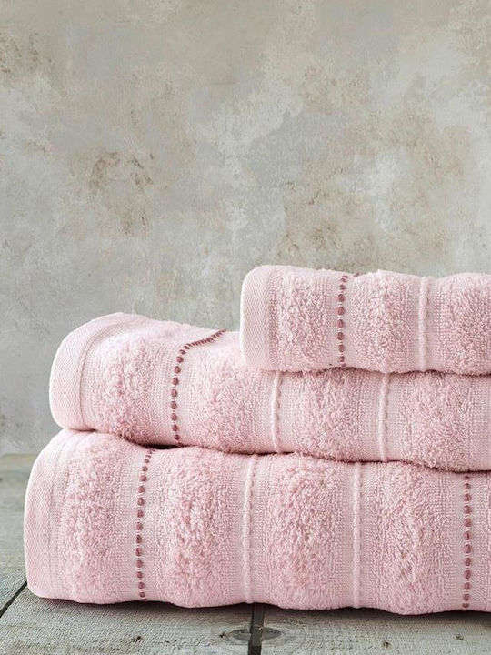 Nima Σετ Πετσέτες Μπάνιου 3τμχ Aura Pink Βάρους 450gr/m²