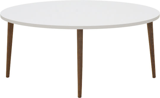 Masa De Cafea Centrală Ovală Barton Din Lemn Alb - Maro L91xL45xÎ40cm
