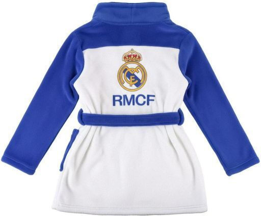 Real Madrid Kids Hooded Bathrobe Blue