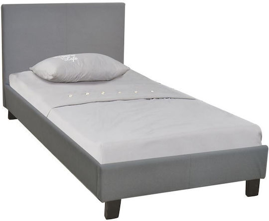 Wilton Κρεβάτι Διπλό για Στρώμα 140x190cm Γκρι Wilton Κρεβάτι Διπλό για Στρώμα 140x190cm Γκρι