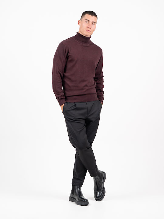 Long Sleeve Burgundy Melange Blouse