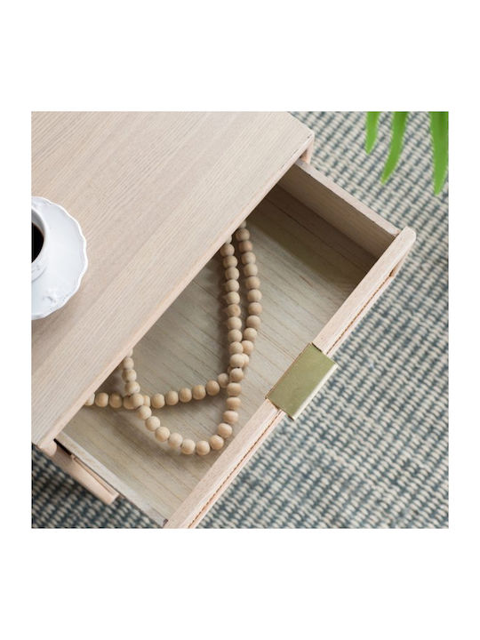 Wooden Bedside Table Beige 42x34.5x71cm