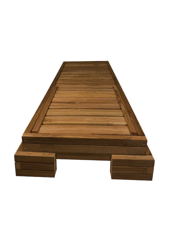 Ξαπλώστρα Ξύλινη Μπεζ 200x68x14εκ.