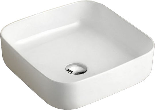 Inter Ceramic ICB 869 Επικαθήμενος Νιπτήρας Πορσελάνης 38.5x38.5x14cm Λευκός